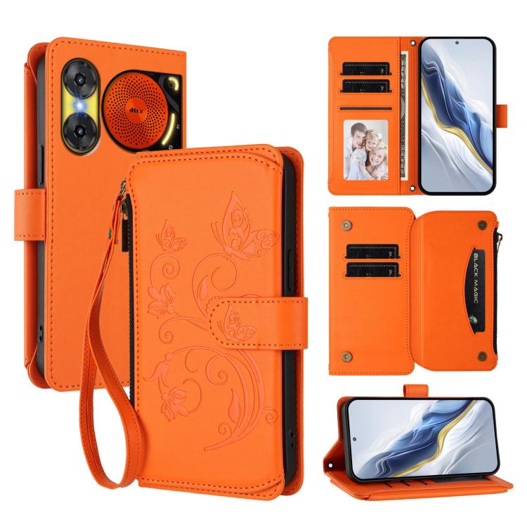 Butterfly Love Flower Multi-card Zipper Wallet Leather Phone Case, For ZTE Kantan Sumaho 4 A402ZT, For ZTE Blade V60 4G / Axon 60 4G, For ZTE Blade A35e, For ZTE Nubia Neo 3 GT, For ZTE nubia Music 2, For ZTE nubia S 5G A403ZT                          ...