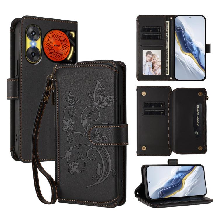 Butterfly Love Flower Multi-card Zipper Wallet Leather Phone Case, For ZTE Kantan Sumaho 4 A402ZT, For ZTE Blade V60 4G / Axon 60 4G, For ZTE Blade A35e, For ZTE Nubia Neo 3 GT, For ZTE nubia Music 2, For ZTE nubia S 5G A403ZT                          ...
