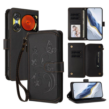Butterfly Love Flower Multi-card Zipper Wallet Leather Phone Case, For ZTE Kantan Sumaho 4 A402ZT, For ZTE Blade V60 4G / Axon 60 4G, For ZTE Blade A35e, For ZTE Nubia Neo 3 GT, For ZTE nubia Music 2, For ZTE nubia S 5G A403ZT                          ...