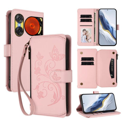 Butterfly Love Flower Multi-card Zipper Wallet Leather Phone Case, For ZTE Kantan Sumaho 4 A402ZT, For ZTE Blade V60 4G / Axon 60 4G, For ZTE Blade A35e, For ZTE Nubia Neo 3 GT, For ZTE nubia Music 2, For ZTE nubia S 5G A403ZT                          ...