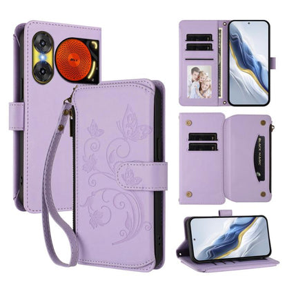 Butterfly Love Flower Multi-card Zipper Wallet Leather Phone Case, For ZTE Kantan Sumaho 4 A402ZT, For ZTE Blade V60 4G / Axon 60 4G, For ZTE Blade A35e, For ZTE Nubia Neo 3 GT, For ZTE nubia Music 2, For ZTE nubia S 5G A403ZT                          ...
