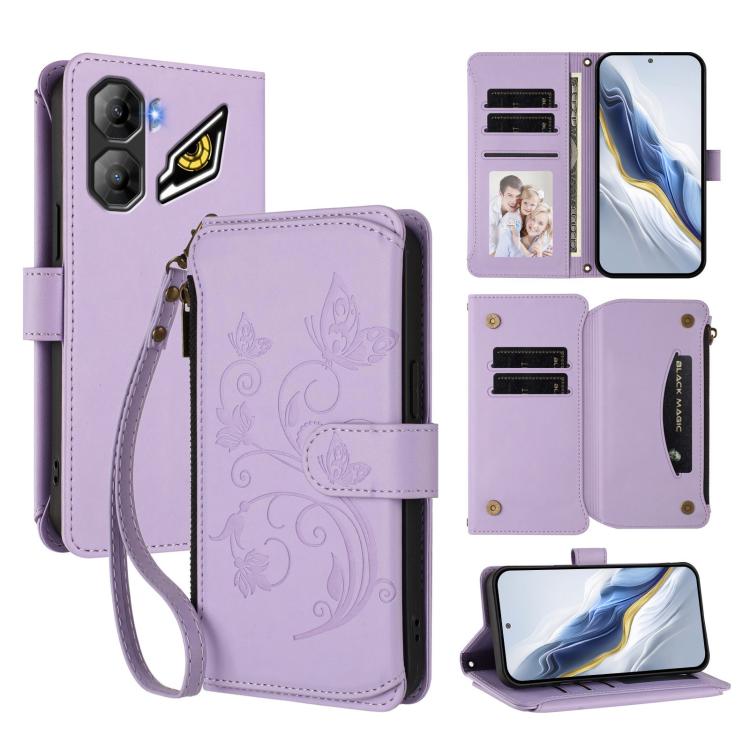 Butterfly Love Flower Multi-card Zipper Wallet Leather Phone Case, For ZTE nubia Neo 5 5G, For ZTE nubia Neo 5 GT 5G, For ZTE nubia P7 Pro / Optus X Value, For ZTE nubia P9 Pro / Optus X Pro 2 5G, For ZTE nubia RedMagic 11 Air                          ...