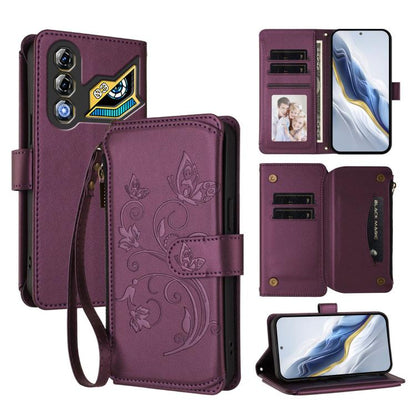 Butterfly Love Flower Multi-card Zipper Wallet Leather Phone Case, For ZTE Kantan Sumaho 4 A402ZT, For ZTE Blade V60 4G / Axon 60 4G, For ZTE Blade A35e, For ZTE Nubia Neo 3 GT, For ZTE nubia Music 2, For ZTE nubia S 5G A403ZT                          ...
