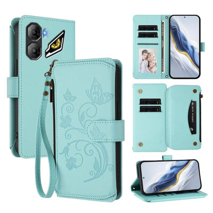 Butterfly Love Flower Multi-card Zipper Wallet Leather Phone Case, For ZTE Kantan Sumaho 4 A402ZT, For ZTE Blade V60 4G / Axon 60 4G, For ZTE Blade A35e, For ZTE Nubia Neo 3 GT, For ZTE nubia Music 2, For ZTE nubia S 5G A403ZT                          ...