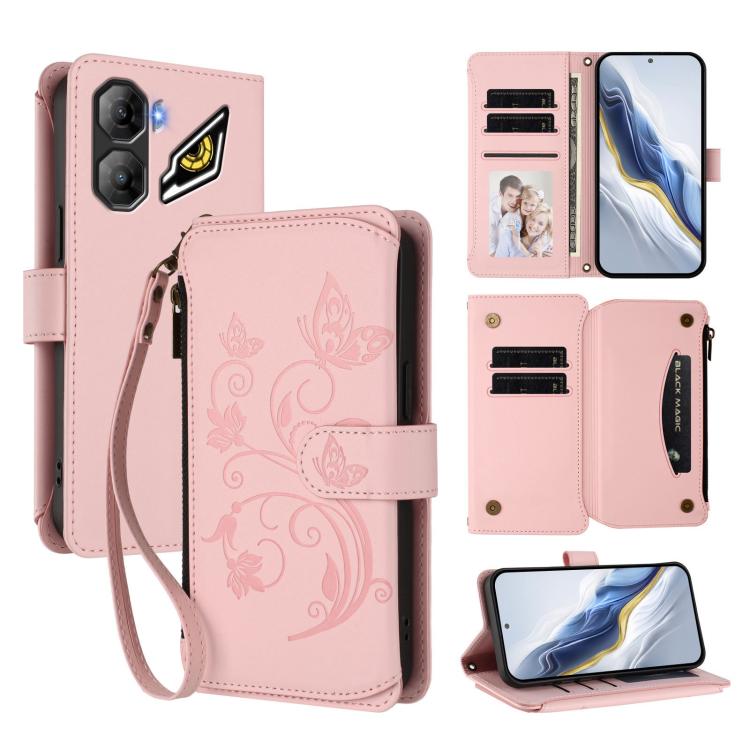 Butterfly Love Flower Multi-card Zipper Wallet Leather Phone Case, For ZTE Kantan Sumaho 4 A402ZT, For ZTE Blade V60 4G / Axon 60 4G, For ZTE Blade A35e, For ZTE Nubia Neo 3 GT, For ZTE nubia Music 2, For ZTE nubia S 5G A403ZT                          ...