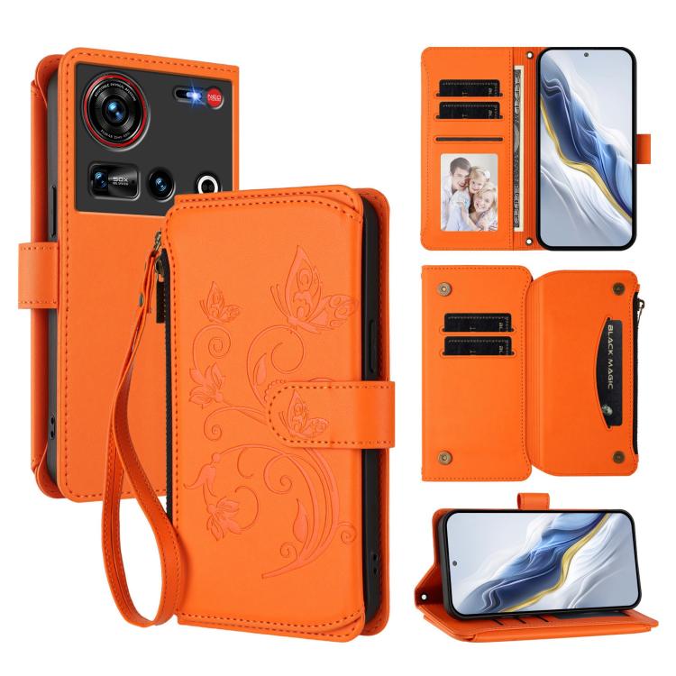 Butterfly Love Flower Multi-card Zipper Wallet Leather Phone Case, For ZTE Kantan Sumaho 4 A402ZT, For ZTE Blade V60 4G / Axon 60 4G, For ZTE Blade A35e, For ZTE Nubia Neo 3 GT, For ZTE nubia Music 2, For ZTE nubia S 5G A403ZT                          ...