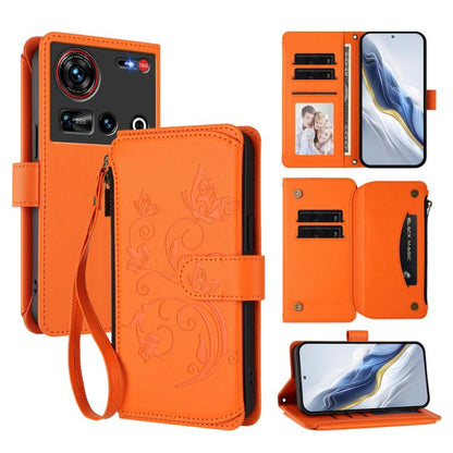 Butterfly Love Flower Multi-card Zipper Wallet Leather Phone Case, For ZTE Kantan Sumaho 4 A402ZT, For ZTE Blade V60 4G / Axon 60 4G, For ZTE Blade A35e, For ZTE Nubia Neo 3 GT, For ZTE nubia Music 2, For ZTE nubia S 5G A403ZT                          ...