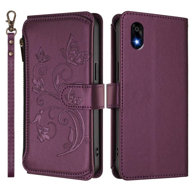 Butterfly Love Flower Multi-card Zipper Wallet Leather Phone Case, For ZTE Kantan Sumaho 4 A402ZT, For ZTE Blade V60 4G / Axon 60 4G, For ZTE Blade A35e, For ZTE Nubia Neo 3 GT, For ZTE nubia Music 2, For ZTE nubia S 5G A403ZT                          ...