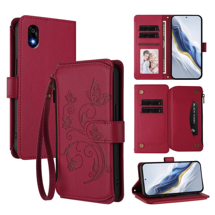 Butterfly Love Flower Multi-card Zipper Wallet Leather Phone Case, For ZTE Kantan Sumaho 4 A402ZT, For ZTE Blade V60 4G / Axon 60 4G, For ZTE Blade A35e, For ZTE Nubia Neo 3 GT, For ZTE nubia Music 2, For ZTE nubia S 5G A403ZT                          ...