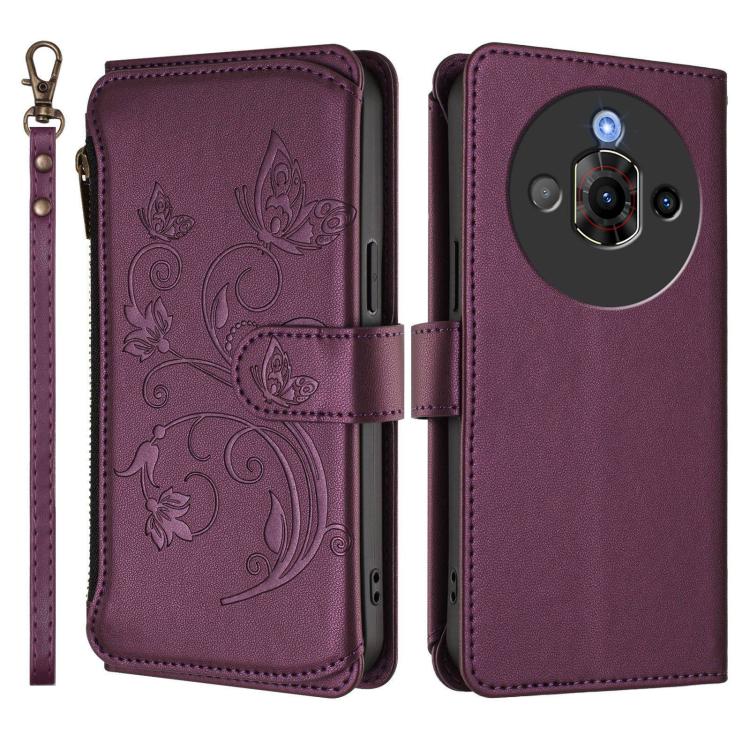Butterfly Love Flower Multi-card Zipper Wallet Leather Phone Case, For ZTE nubia RedMagic 10 Pro, For ZTE Blade V60 Vita / V60 Design, For ZTE Blade A75 5G / nubia Focus 5G, For ZTE Blade A75 4G, For ZTE Blade A35 / A55, For ZTE nubia Focus Pro 5G     ...