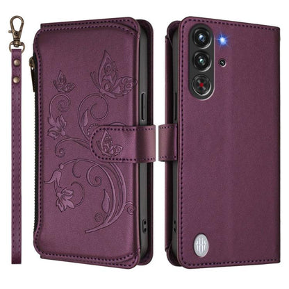 Butterfly Love Flower Multi-card Zipper Wallet Leather Phone Case, For ZTE nubia RedMagic 10 Pro, For ZTE Blade V60 Vita / V60 Design, For ZTE Blade A75 5G / nubia Focus 5G, For ZTE Blade A75 4G, For ZTE Blade A35 / A55, For ZTE nubia Focus Pro 5G     ...
