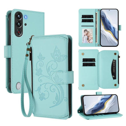 Butterfly Love Flower Multi-card Zipper Wallet Leather Phone Case, For ZTE nubia RedMagic 10 Pro, For ZTE Blade V60 Vita / V60 Design, For ZTE Blade A75 5G / nubia Focus 5G, For ZTE Blade A75 4G, For ZTE Blade A35 / A55, For ZTE nubia Focus Pro 5G     ...