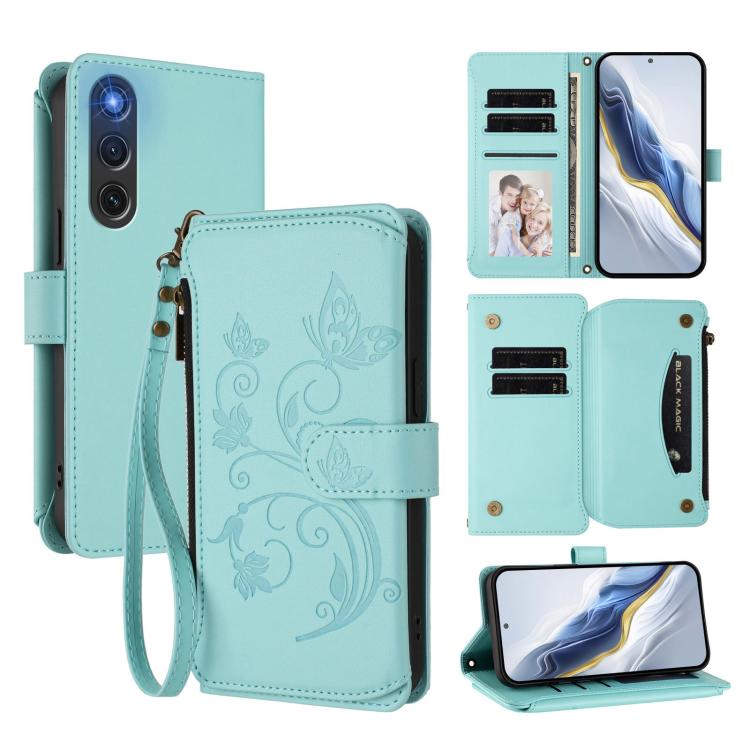 Butterfly Love Flower Multi-card Zipper Wallet Leather Phone Case, For ZTE nubia Neo 5 5G, For ZTE nubia Neo 5 GT 5G, For ZTE nubia P7 Pro / Optus X Value, For ZTE nubia P9 Pro / Optus X Pro 2 5G, For ZTE nubia RedMagic 11 Air                          ...