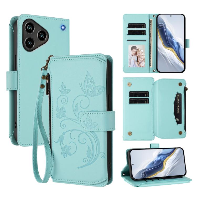 Butterfly Love Flower Multi-card Zipper Wallet Leather Phone Case, For ZTE nubia Neo 5 5G, For ZTE nubia Neo 5 GT 5G, For ZTE nubia P7 Pro / Optus X Value, For ZTE nubia P9 Pro / Optus X Pro 2 5G, For ZTE nubia RedMagic 11 Air                          ...