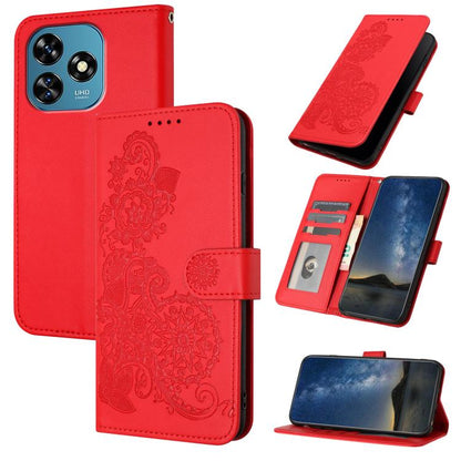 Datura Flower Embossed Flip Leather Phone Case, For Oukitel C17 4G 2026, For Oukitel C26, For Oukitel C53, For Oukitel C51