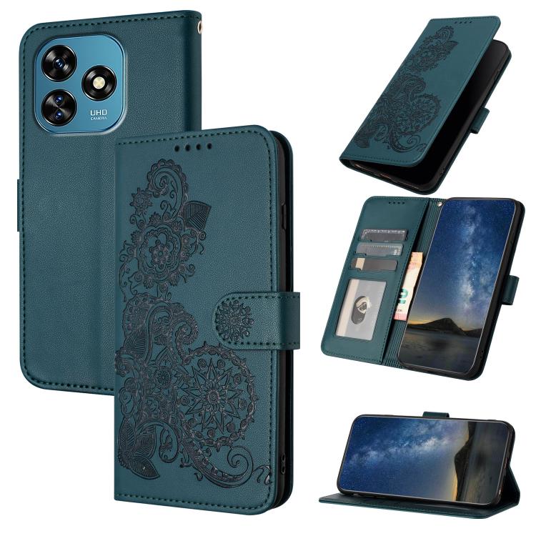 Datura Flower Embossed Flip Leather Phone Case, For Oukitel C17 4G 2026, For Oukitel C26, For Oukitel C53, For Oukitel C51
