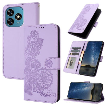 Datura Flower Embossed Flip Leather Phone Case, For Oukitel C17 4G 2026, For Oukitel C26, For Oukitel C53, For Oukitel C51