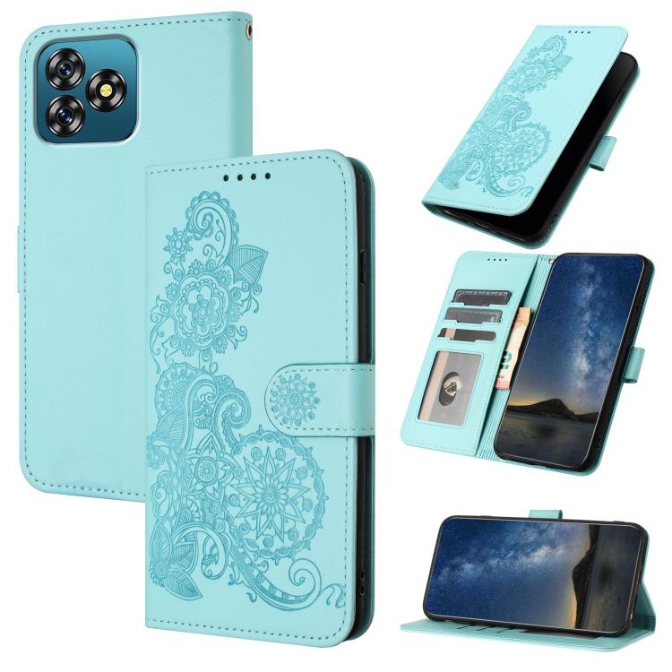 Datura Flower Embossed Flip Leather Phone Case, For Oukitel C17 4G 2026, For Oukitel C26, For Oukitel C53, For Oukitel C51