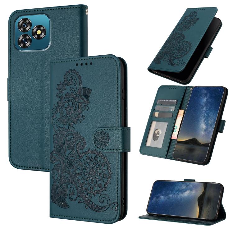 Datura Flower Embossed Flip Leather Phone Case, For Oukitel C17 4G 2026, For Oukitel C26, For Oukitel C53, For Oukitel C51