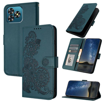 Datura Flower Embossed Flip Leather Phone Case, For Oukitel C17 4G 2026, For Oukitel C26, For Oukitel C53, For Oukitel C51