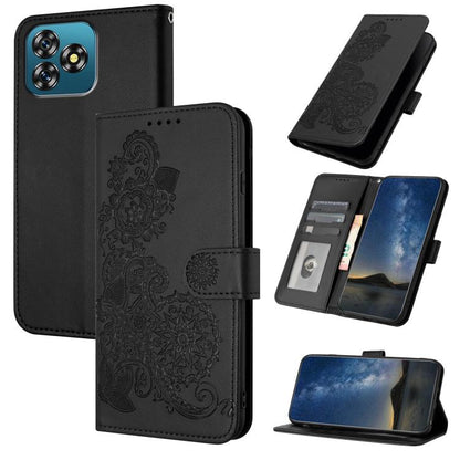 Datura Flower Embossed Flip Leather Phone Case, For Oukitel C17 4G 2026, For Oukitel C26, For Oukitel C53, For Oukitel C51