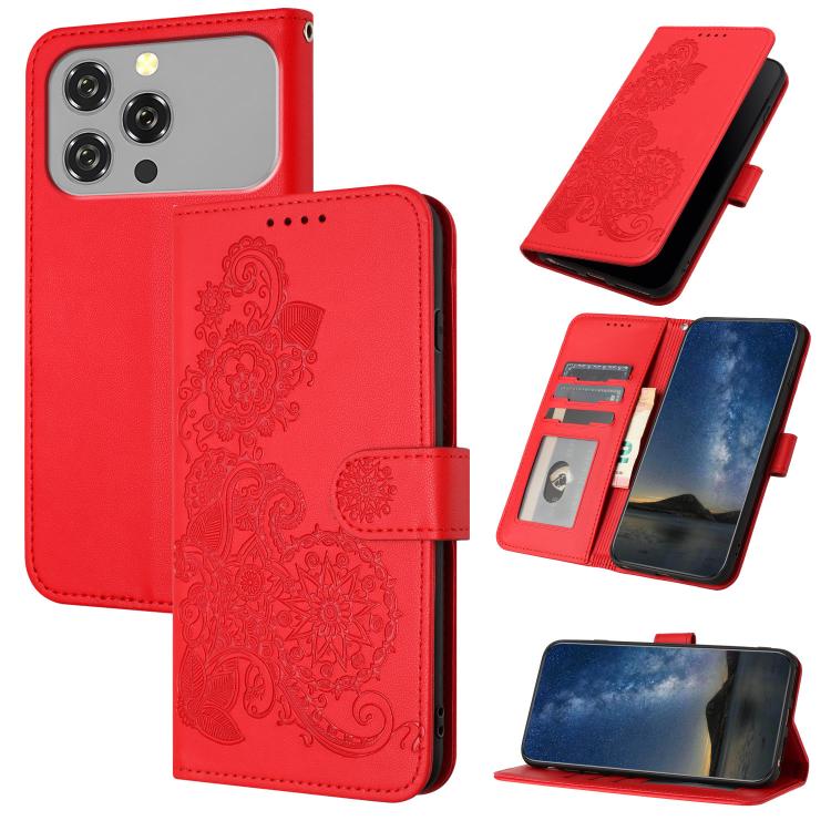 Datura Flower Embossed Flip Leather Phone Case, For Oukitel C17 4G 2026, For Oukitel C26, For Oukitel C53, For Oukitel C51