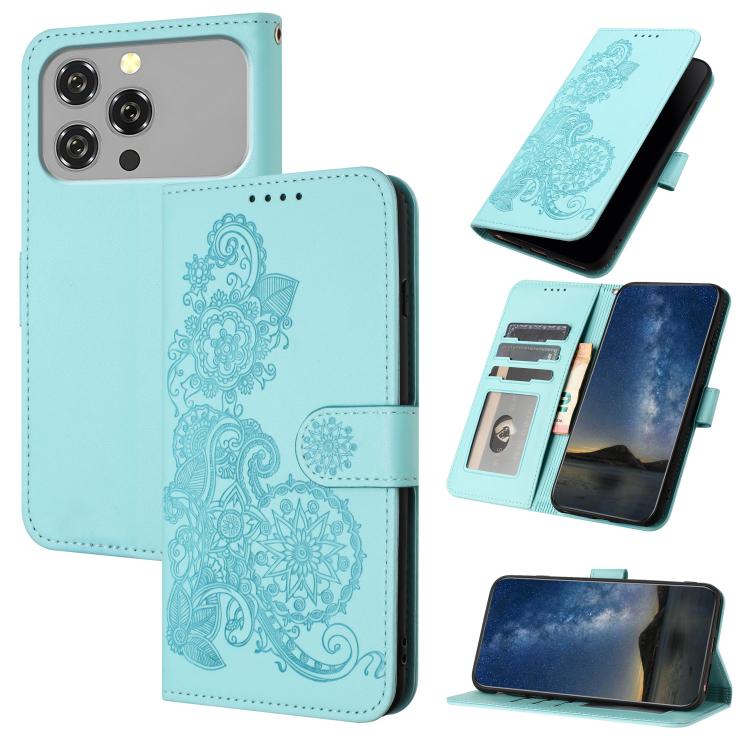 Datura Flower Embossed Flip Leather Phone Case, For Oukitel C17 4G 2026, For Oukitel C26, For Oukitel C53, For Oukitel C51