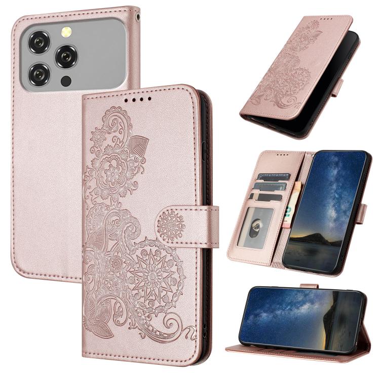 Datura Flower Embossed Flip Leather Phone Case, For Oukitel C17 4G 2026, For Oukitel C26, For Oukitel C53, For Oukitel C51