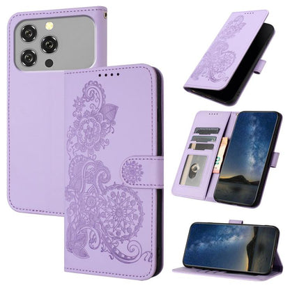 Datura Flower Embossed Flip Leather Phone Case, For Oukitel C17 4G 2026, For Oukitel C26, For Oukitel C53, For Oukitel C51