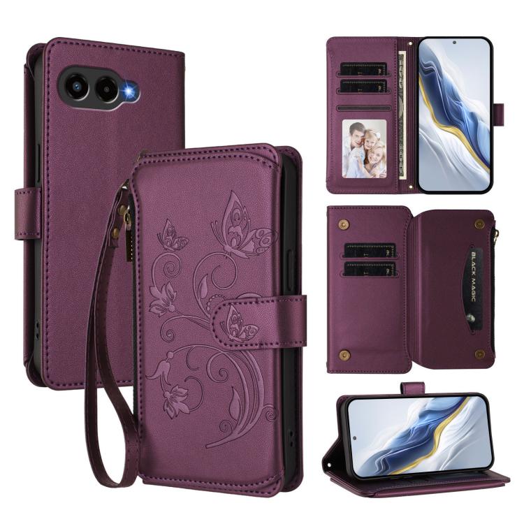 Butterfly Love Flower Multi-card Zipper Wallet Leather Phone Case, For T-Mobile Revvl 8 / T Phone 3, For T-Mobile Revvl 7 Pro / T Phone 2 Pro, For T-Mobile Revvl 7 / T Phone 2 5G, For T-Mobile Revvl 6 Pro 5G / 6X Pro 5G                                 ...