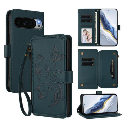 Butterfly Love Flower Multi-card Zipper Wallet Leather Phone Case, For Google Pixel 11 Pro XL, For Google Pixel 11 / 11 Pro, For Google Pixel 10 Pro XL / 9 Pro XL, For Google Pixel 10 / 10 Pro / 9 Pro, For Google Pixel 9a, For Google Pixel 8a          ...