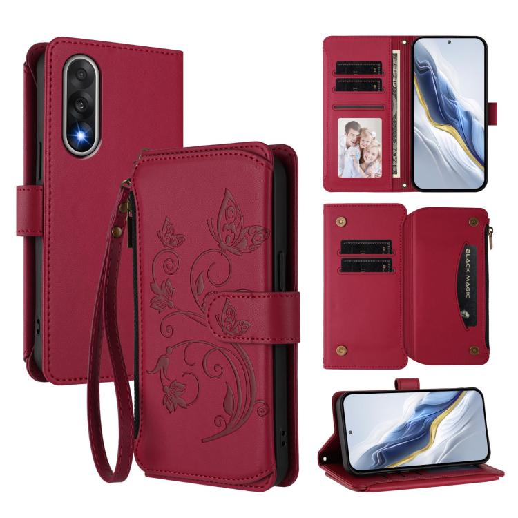 Butterfly Love Flower Multi-card Zipper Wallet Leather Phone Case, For OnePlus Turbo 6X Pro 5G, For OnePlus Turbo 6 / 6V 5G, For OnePlus Nord 5 5G / Ace 5 Ultra, For OnePlus Nord CE5 / Ace 5 Racing, For OnePlus 13T, For OnePlus 13R 5G / Ace 5 / 5 Pro  ...