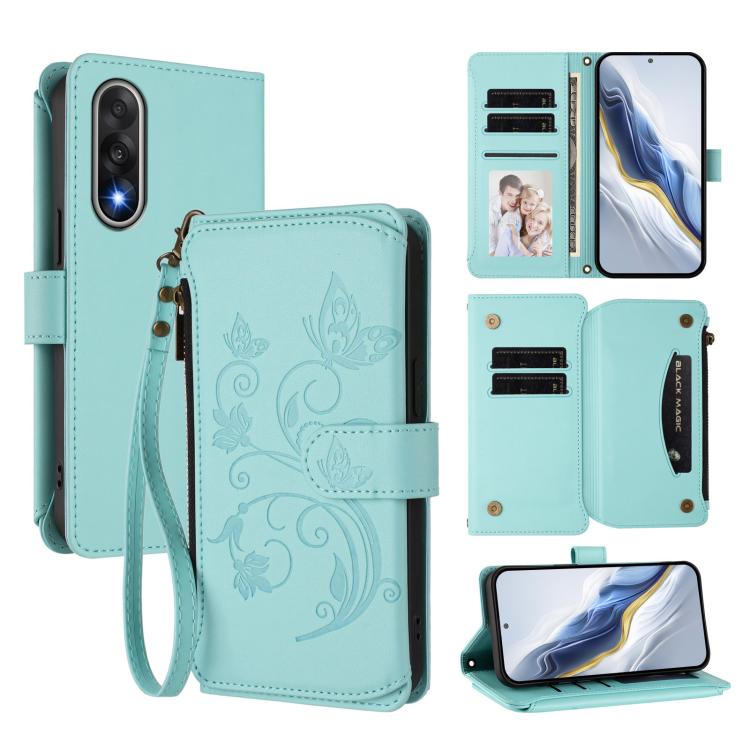 Butterfly Love Flower Multi-card Zipper Wallet Leather Phone Case, For OnePlus Turbo 6X Pro 5G, For OnePlus Turbo 6 / 6V 5G, For OnePlus Nord 5 5G / Ace 5 Ultra, For OnePlus Nord CE5 / Ace 5 Racing, For OnePlus 13T, For OnePlus 13R 5G / Ace 5 / 5 Pro  ...
