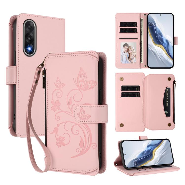 Butterfly Love Flower Multi-card Zipper Wallet Leather Phone Case, For OnePlus Turbo 6X Pro 5G, For OnePlus Turbo 6 / 6V 5G, For OnePlus Nord 5 5G / Ace 5 Ultra, For OnePlus Nord CE5 / Ace 5 Racing, For OnePlus 13T, For OnePlus 13R 5G / Ace 5 / 5 Pro  ...