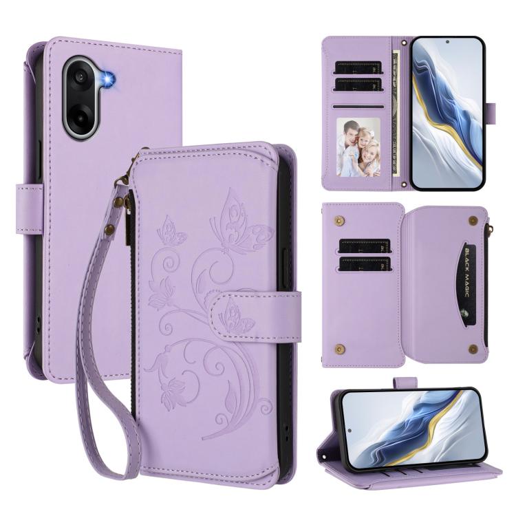 Butterfly Love Flower Multi-card Zipper Wallet Leather Phone Case, For OnePlus Turbo 6X Pro 5G, For OnePlus Turbo 6 / 6V 5G, For OnePlus Nord 5 5G / Ace 5 Ultra, For OnePlus Nord CE5 / Ace 5 Racing, For OnePlus 13T, For OnePlus 13R 5G / Ace 5 / 5 Pro  ...
