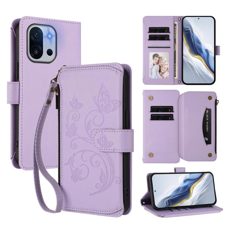 Butterfly Love Flower Multi-card Zipper Wallet Leather Phone Case, For OnePlus Turbo 6X Pro 5G, For OnePlus Turbo 6 / 6V 5G, For OnePlus Nord 5 5G / Ace 5 Ultra, For OnePlus Nord CE5 / Ace 5 Racing, For OnePlus 13T, For OnePlus 13R 5G / Ace 5 / 5 Pro  ...