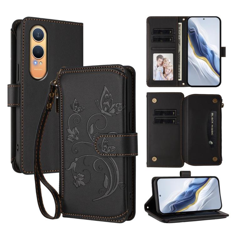 Butterfly Love Flower Multi-card Zipper Wallet Leather Phone Case, For OnePlus Turbo 6X Pro 5G, For OnePlus Turbo 6 / 6V 5G, For OnePlus Nord 5 5G / Ace 5 Ultra, For OnePlus Nord CE5 / Ace 5 Racing, For OnePlus 13T, For OnePlus 13R 5G / Ace 5 / 5 Pro  ...