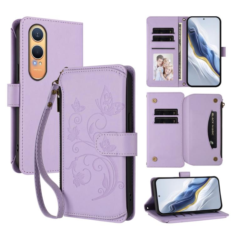 Butterfly Love Flower Multi-card Zipper Wallet Leather Phone Case, For OnePlus Turbo 6X Pro 5G, For OnePlus Turbo 6 / 6V 5G, For OnePlus Nord 5 5G / Ace 5 Ultra, For OnePlus Nord CE5 / Ace 5 Racing, For OnePlus 13T, For OnePlus 13R 5G / Ace 5 / 5 Pro  ...