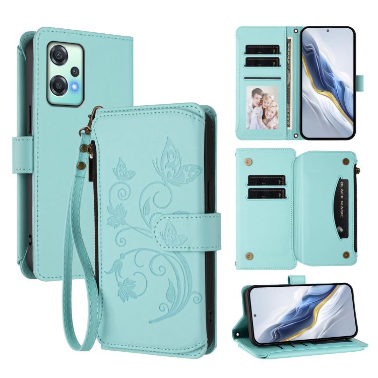 Butterfly Love Flower Multi-card Zipper Wallet Leather Phone Case, For OnePlus Turbo 6X Pro 5G, For OnePlus Turbo 6 / 6V 5G, For OnePlus Nord 5 5G / Ace 5 Ultra, For OnePlus Nord CE5 / Ace 5 Racing, For OnePlus 13T, For OnePlus 13R 5G / Ace 5 / 5 Pro  ...