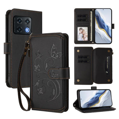 Butterfly Love Flower Multi-card Zipper Wallet Leather Phone Case, For OnePlus Nord 2T, For OnePlus 10R / Ace, For OnePlus Nord CE2 5G, For OnePlus 10 Pro 5G
