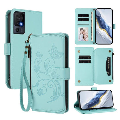 Butterfly Love Flower Multi-card Zipper Wallet Leather Phone Case, For TCL 40 SE, For TCL 403 / Vodafone Smart M23, For TCL 40R / Sharp Aquos V6 5G, For TCL 30 XL / T701DL, For TCL 305 / 306 / 30 SE AL02, For TCL Stylus 5G, For TCL 303                 ...