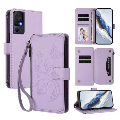 Butterfly Love Flower Multi-card Zipper Wallet Leather Phone Case, For TCL 40 SE, For TCL 403 / Vodafone Smart M23, For TCL 40R / Sharp Aquos V6 5G, For TCL 30 XL / T701DL, For TCL 305 / 306 / 30 SE AL02, For TCL Stylus 5G, For TCL 303                 ...