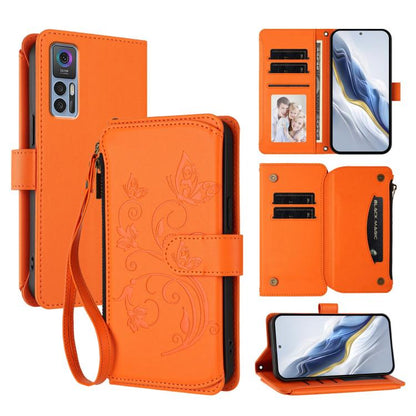 Butterfly Love Flower Multi-card Zipper Wallet Leather Phone Case, For TCL 40 SE, For TCL 403 / Vodafone Smart M23, For TCL 40R / Sharp Aquos V6 5G, For TCL 30 XL / T701DL, For TCL 305 / 306 / 30 SE AL02, For TCL Stylus 5G, For TCL 303                 ...