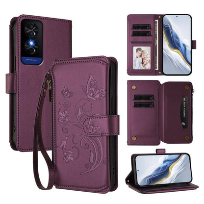 Butterfly Love Flower Multi-card Zipper Wallet Leather Phone Case, For TCL 60 5G, For TCL 60R, For TCL 503, For TCL 50 5G / 50 XE NxtPaper 5G, For TCL 50 XL / 50 XL NxtPaper 5G, For TCL 201, For TCL 50 XE, For TCL 50 SE / 40 NxtPaper 4G                ...