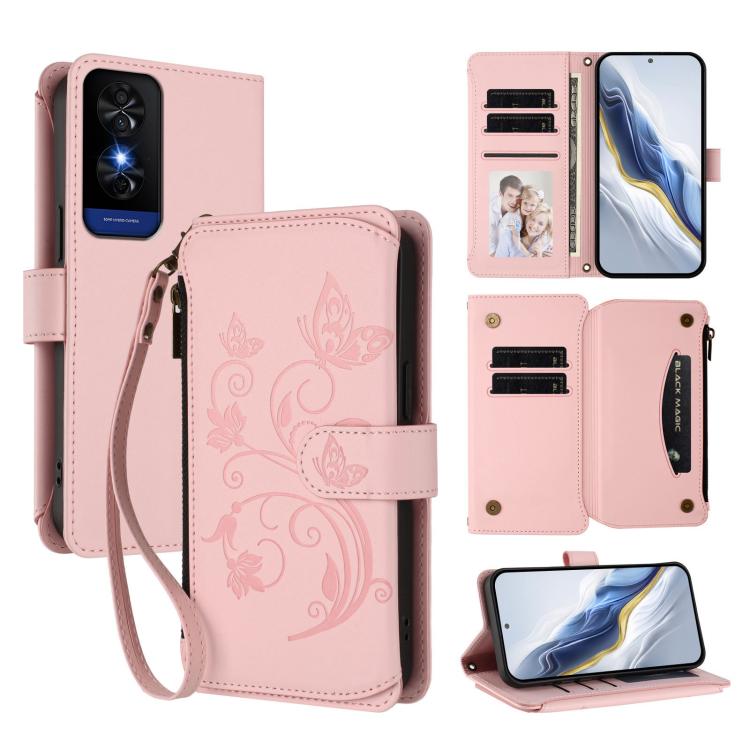 Butterfly Love Flower Multi-card Zipper Wallet Leather Phone Case, For TCL 60 5G, For TCL 60R, For TCL 503, For TCL 50 5G / 50 XE NxtPaper 5G, For TCL 50 XL / 50 XL NxtPaper 5G, For TCL 201, For TCL 50 XE, For TCL 50 SE / 40 NxtPaper 4G                ...
