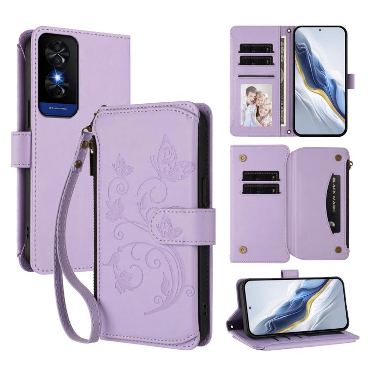 Butterfly Love Flower Multi-card Zipper Wallet Leather Phone Case, For TCL 60 5G, For TCL 60R, For TCL 503, For TCL 50 5G / 50 XE NxtPaper 5G, For TCL 50 XL / 50 XL NxtPaper 5G, For TCL 201, For TCL 50 XE, For TCL 50 SE / 40 NxtPaper 4G                ...