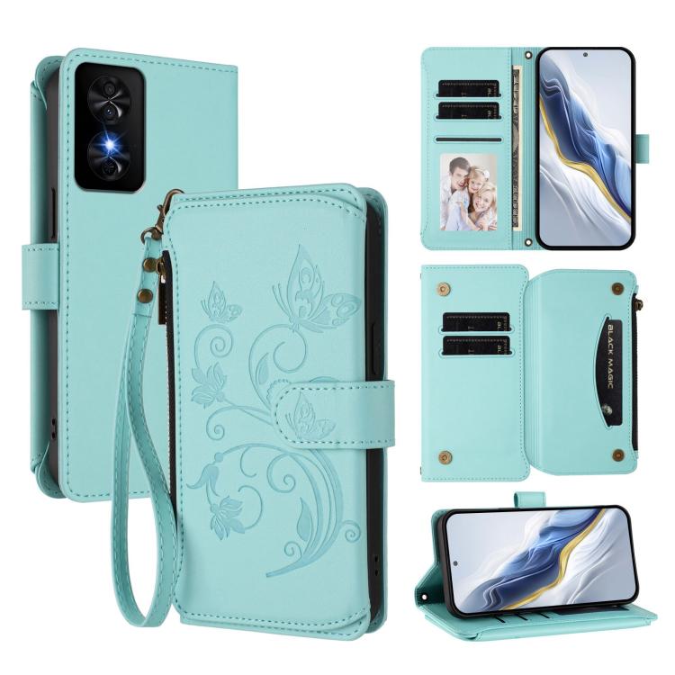 Butterfly Love Flower Multi-card Zipper Wallet Leather Phone Case, For TCL 60 5G, For TCL 60R, For TCL 503, For TCL 50 5G / 50 XE NxtPaper 5G, For TCL 50 XL / 50 XL NxtPaper 5G, For TCL 201, For TCL 50 XE, For TCL 50 SE / 40 NxtPaper 4G                ...