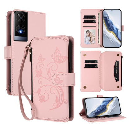 Butterfly Love Flower Multi-card Zipper Wallet Leather Phone Case, For TCL 60 5G, For TCL 60R, For TCL 503, For TCL 50 5G / 50 XE NxtPaper 5G, For TCL 50 XL / 50 XL NxtPaper 5G, For TCL 201, For TCL 50 XE, For TCL 50 SE / 40 NxtPaper 4G                ...