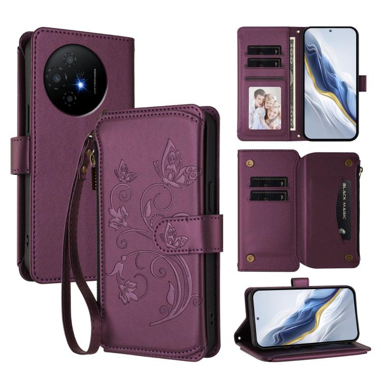 Butterfly Love Flower Multi-card Zipper Wallet Leather Phone Case, For TCL 60 5G, For TCL 60R, For TCL 503, For TCL 50 5G / 50 XE NxtPaper 5G, For TCL 50 XL / 50 XL NxtPaper 5G, For TCL 201, For TCL 50 XE, For TCL 50 SE / 40 NxtPaper 4G                ...