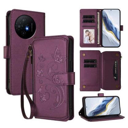Butterfly Love Flower Multi-card Zipper Wallet Leather Phone Case, For TCL 60 5G, For TCL 60R, For TCL 503, For TCL 50 5G / 50 XE NxtPaper 5G, For TCL 50 XL / 50 XL NxtPaper 5G, For TCL 201, For TCL 50 XE, For TCL 50 SE / 40 NxtPaper 4G                ...